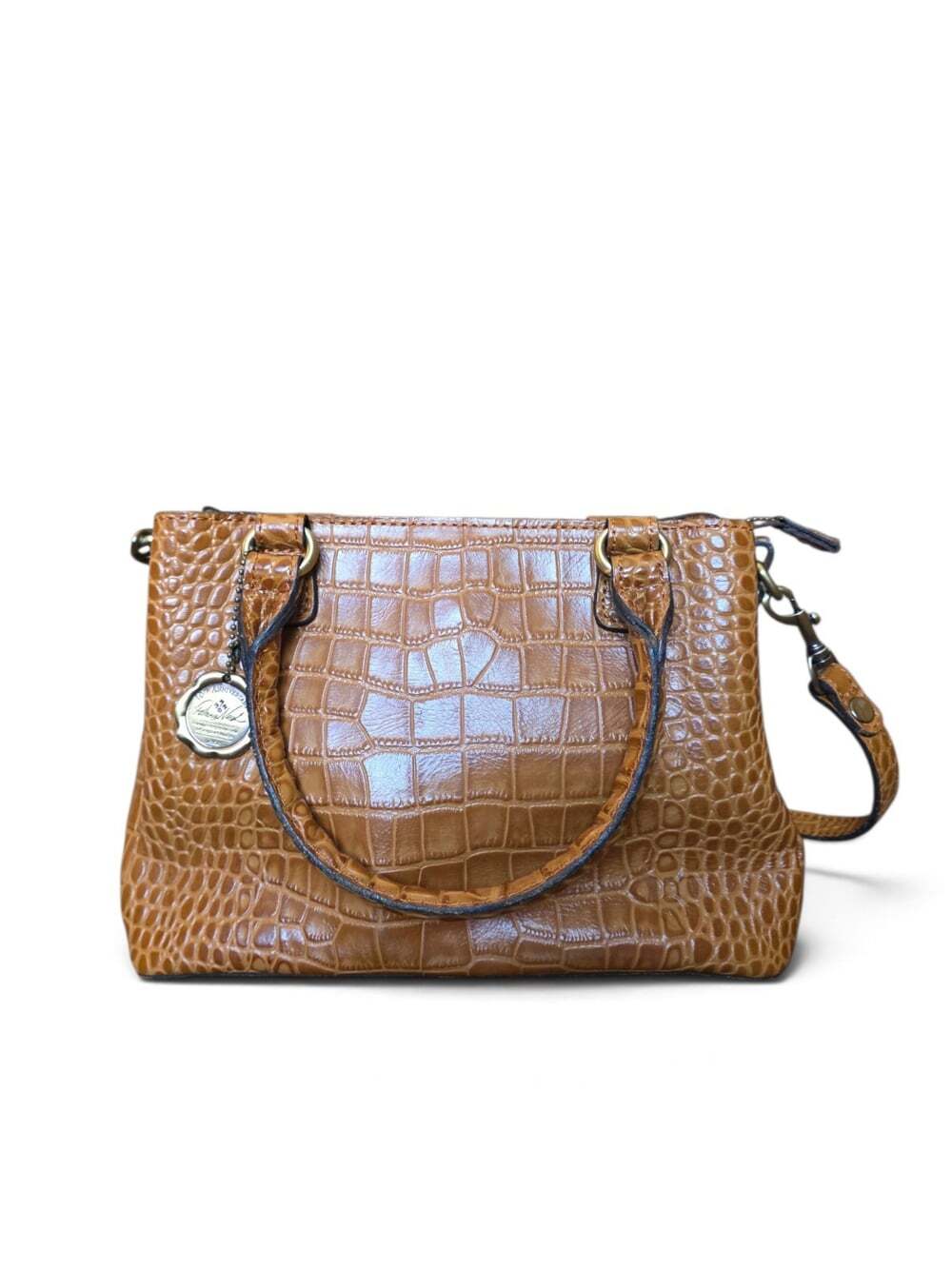 Patricia Nash Norcia Medium Satchel Croc Embossed Leather 10th Anniversary Bag - Picture 3 of 15